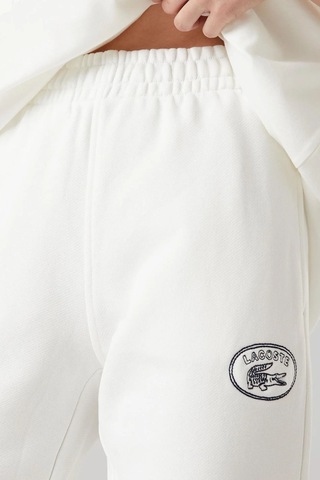 Lacoste Embroidered Women's Joggers Kadın Organik Pamuk Eşofman Altı Beyaz Beyaz