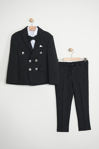 Erkek Çocuk Ceket Gömlek Pantolon Papyonlu Takım Elbise Te.1001y Siyah
