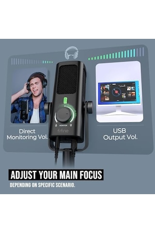 Stüdyo Kayıt/bilgisayar Akışı İçin Usb-podcast-kondenser-mikrofon, Youtube Müzik Vokal Oluşturma İçin Masaüstü-metal-mic, Monitör-mix Ses Kontrolü, Düşük Kesim Anahtarı Profıle3
