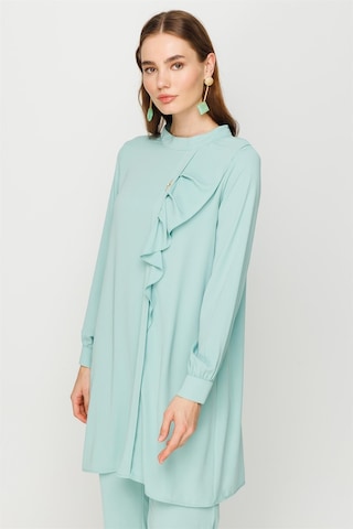 Esswaap Volan Detaylı Pantolon Tunik Takım Mint-mint Mint Yeşili