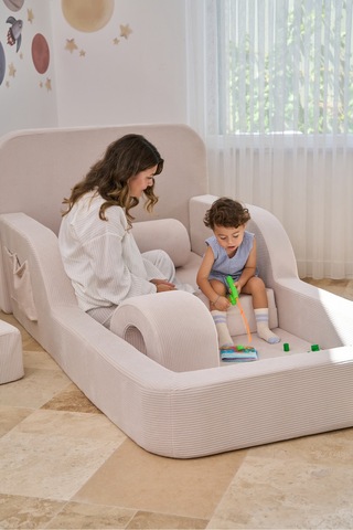 Funbed Yeni Nesil Montessori Çocuk Yatağı & Oyun Alanı Yıkanabilir Sıvı Geçirmez 0122krem - 836527200