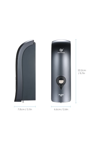 Skycity Duvar Montajlı 300ml El Sabunu Dağıtıcı - Elle Basma, Duş Jeli/saç Şampuanı Uyumlu, Delme Gerekiyor, Abs Malzeme, Yıldız Gri Cd-1049c Gri