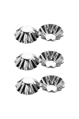 Mini Metal Kek Kalıbı 6'lı - Tartolet Kalıbı 6 Adet Mini - Muffin Kek Kalıbı 6 Adet Metal Metal Meta Diğer