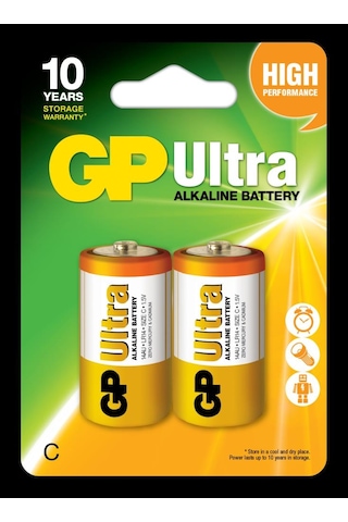 Gp Lr14 Orta Boy Ultra Alkalin Pil 2'li Paket Gp14au U2 C Boy