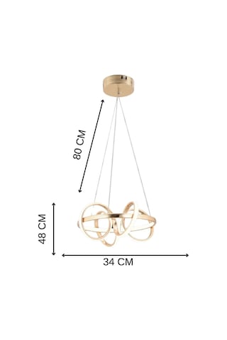 Sıla Eskitme Ledli Modern Avize Gold