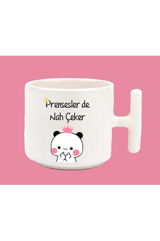 Prensesler De Nah Çeker Espirili Baskılı T Kulplu Latte Kupa Bard