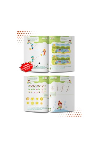 Aktivitelerle Doğayı Keşfedelim - Okul Öncesi Zihinsel, Öğretici, Aktivite, Etkinlik Kitabı