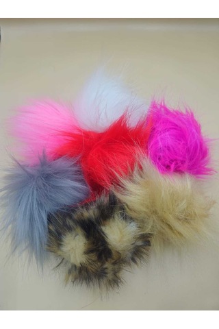 Gümüş Taşlı Tilki Tüyü Gri Angel Anahtarlık