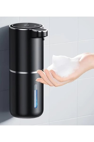 Otomatik Köpük Sabunluk 380ml Şarjlı Temassız Dispenser 2 Siyah