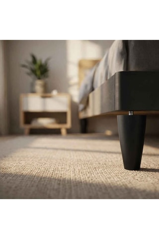 İmt Aksesuar Armut Mobilya Ayağı 8 Adet 12 Cm Siyah Robot Süpürgeye Uyumlu Koltuk Kanepe Baza Ayağı Seti Siyah