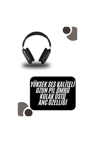 Kulak Üstü Kablosuz Bluetooth Kulaklık Yumuşak Süngerli Sd Kart Girişli
