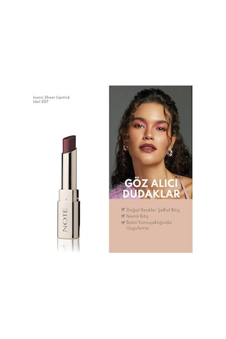Note Cosmetics Iconic Sheer Lipstick 207 Idol Nemlendirici Parlak Ruj, Kahverengi 00