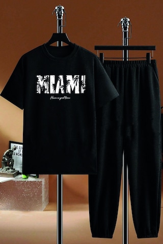 Unisex Miami 2'li Eşofman Takımı Siyah