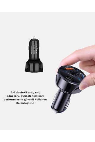 Araç İçi Telefon Tutucu + Quick Charge 3.0 Araç Şarj Cihazı Seti Cn