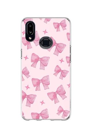 Samsung Galaxy A10s Uyumlu Pembe Fiyonklar Baskılı Silikon Kılıf