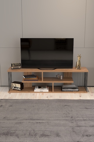 Tv Sehpası Raflı 140 Cm Gzd Tv Ünitesi Ceviz