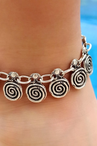 Antik Gümüş Kaplama Spiral Şekilli El Yapımı Ayarlanabilir Kadın Gümüş
