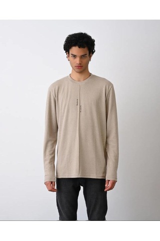 Bej Nakış Detaylı Sweatshirt Bej