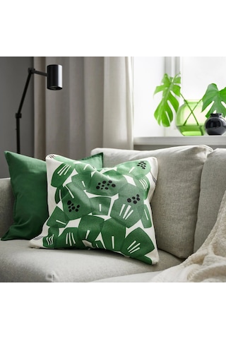 Ikea Underblomma Yastık Kılıfı 50 X 50 Cm Yeşil - Beyaz