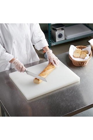 Türkay 40x25x2 Cm Polietilen Kesme Tahtası Kesim Levhası Naturel/beyaz 4719