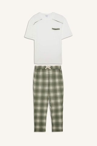 Defacto %100 Pamuk New Regular Fıt Kısa Kollu 2li Pijama Takımı H8717ax26smwt34 Beyaz-wt34