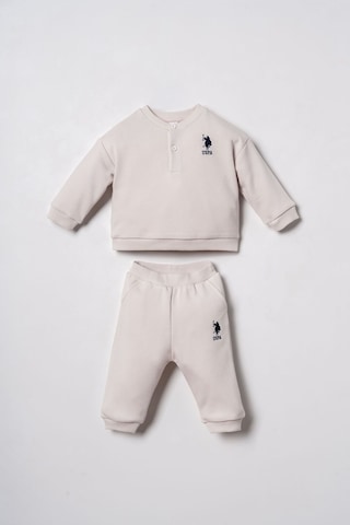 U.S. Polo Assn. Erkek Bebek Nakışlı Beyaz Uzun Kol Pijama Takım Usb3169-c-v5 Usb3169-c-v5