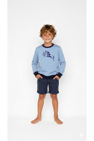 Coupon Çocuk Sweatshirt / Logo Baskılı Mavi