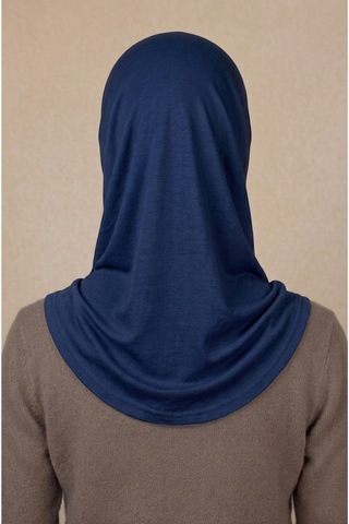 Sonbaharmoda Hazır Türban Pratik Kaymaz Tesettür Eşarp Viskon Likralı Rahat Günlük Ve Namaz İçin Hijab Lacivert