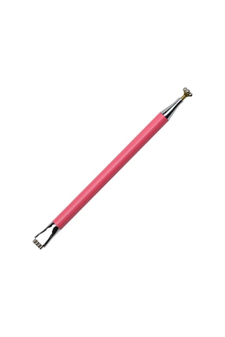 Qingmipy Pink Çift Uçlu Manikür Çiçek Desenli Manyetik Kalem, Kedi Gözü Jeli İçin Hızlı Ve Kolay Desen Oluşturma Aracı