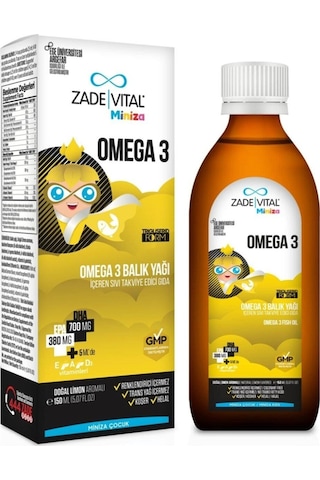 Zade Vital Miniza Omega 3 Balık Yağı 150ML