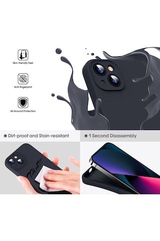 Apple Uyumlu iPhone 13 Uyumlu Kılıf Nano Slikon Kapak Siyah -
