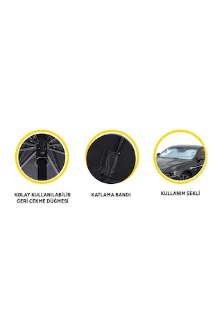 Space24 Spk06 Katlanabilir Araç İçi Şemsiye Güneşlik Siyah