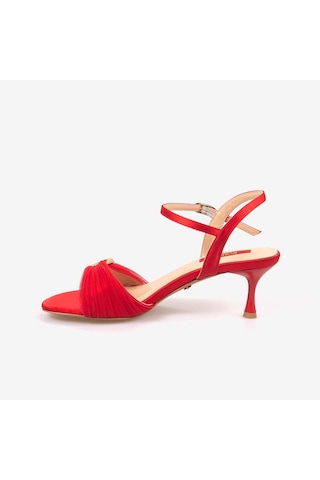 Rouge Kadın 7,5cm Topuklu Sandalet 1168 Red