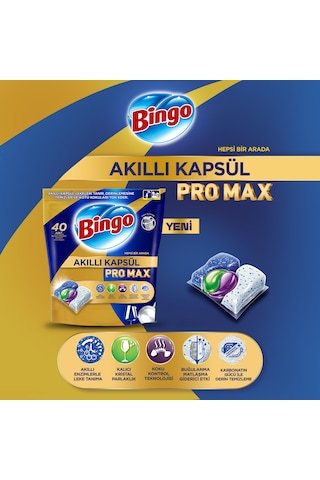 Bingo Akıllı Kapsül Pro Max Bulaşık Makinesi Deterjanı 2 x 60 Tablet