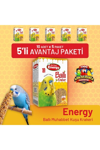Ballı Muhabbet Kuşu Krakeri 10'lu- 5 Adet 10 Adet