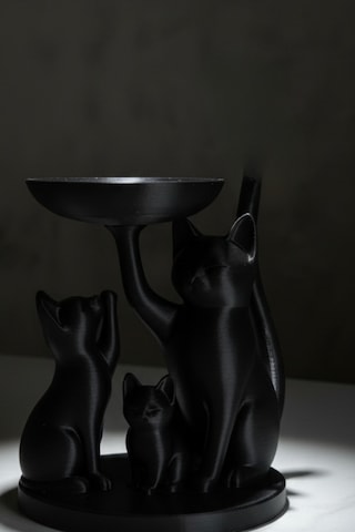 Oxyteez Kedi Figürlü Dekoratif Obje Siyah Renk Reçine Tasarım Ev Ve Ofis Dekorasyonu