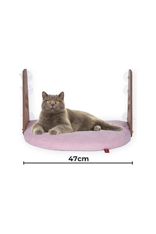 Cam Yatağı Vantuzlu Kedi Cam Yatağı Vantuzlu Yatak Pembe