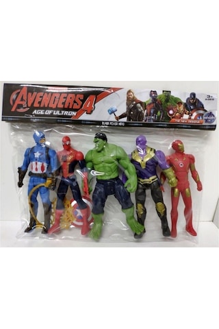 Ramo'S Store Avengers 5 Li Işıklı Set Örümcek Adam Hulk Thanos Kaptan Amerika Demir Adam