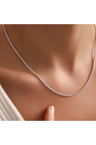 Su Yolu Kolye Beyaz Altın 14 Ayar T13208