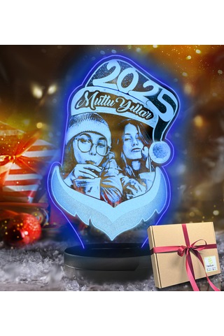Yılbaşı Hediyesi Noel Baba İçerisinde Kişiye Özel Resimli 3d Led