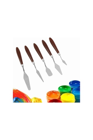 Metal 5’Li Pasta Sıvama Bıçağı Krema Paleti Set