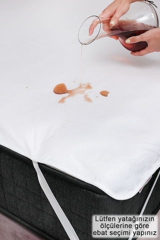 %100 Pamuk Lastikli Su Geçirmez Sıvı Geçirmez Yatak Koruyucu Yatak Alezi Beyaz