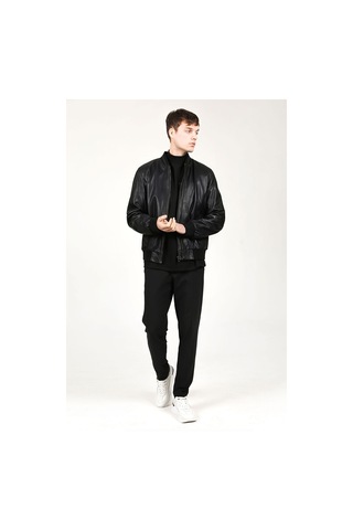 Dericlub Lucca Erkek Jumbo Kolej Hakiki Deri Mont Siyah Siyah