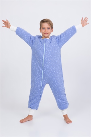 Erkek Çocuk Uyku Tulumu 6-9 Yaş Kalın Elyaf Dolgulu Premium Kalite 2.5 Tog-gök Mavisi Mavi