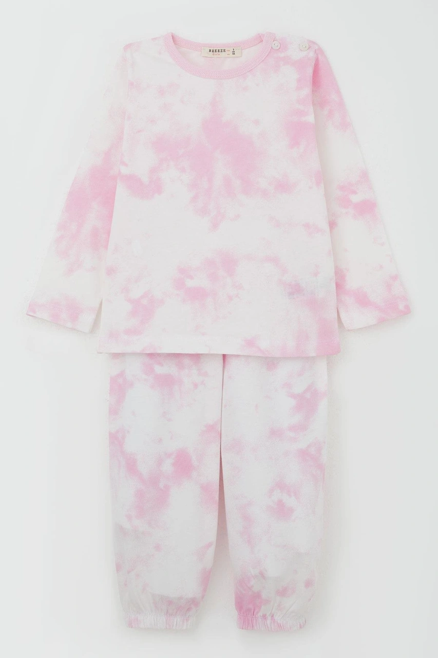 Breeze Kız Bebek Pijama Takımı Batik Desenli 9 Ay-3 Yaş, Karışık Renk Çok Renkli