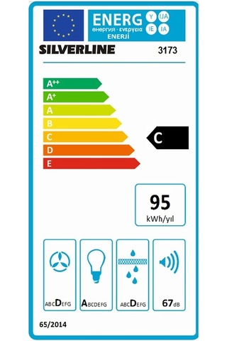 Silverline 3173 Quadro Duvar Tipi 90 CM Davlumbaz Siyah