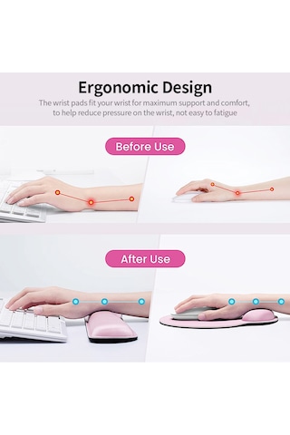 Ergonomik Hafızalı Köpük Klavye Bilek Desteği Mouse,yeşil