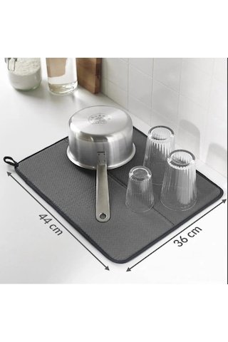 Gri Bulaşık Kurutma Örtüsü Nanofiber Bulaşık Matı Kurulama Bezi Ultra Emici Bulaşık Örtüsü