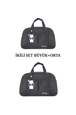 Case Club Orta Ve Büyük Boy Seyahat Ve Spor Çantası Omuz Askılı Siyah