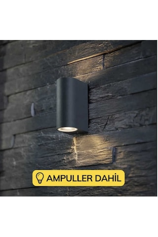 Aplik Ampüller Dahil 2 Adet Phılıps 4,7w 50w Gu 10 Led 6500 K Siyah